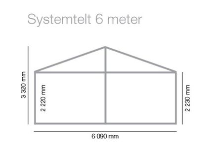 Teltet kan bygges i seksjoner på 3 og 3 meter